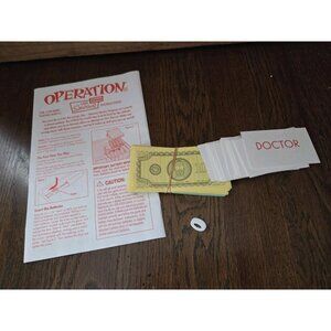 2005 Simpsons Operation Game Replacement Parts Pieces Money & Cards
